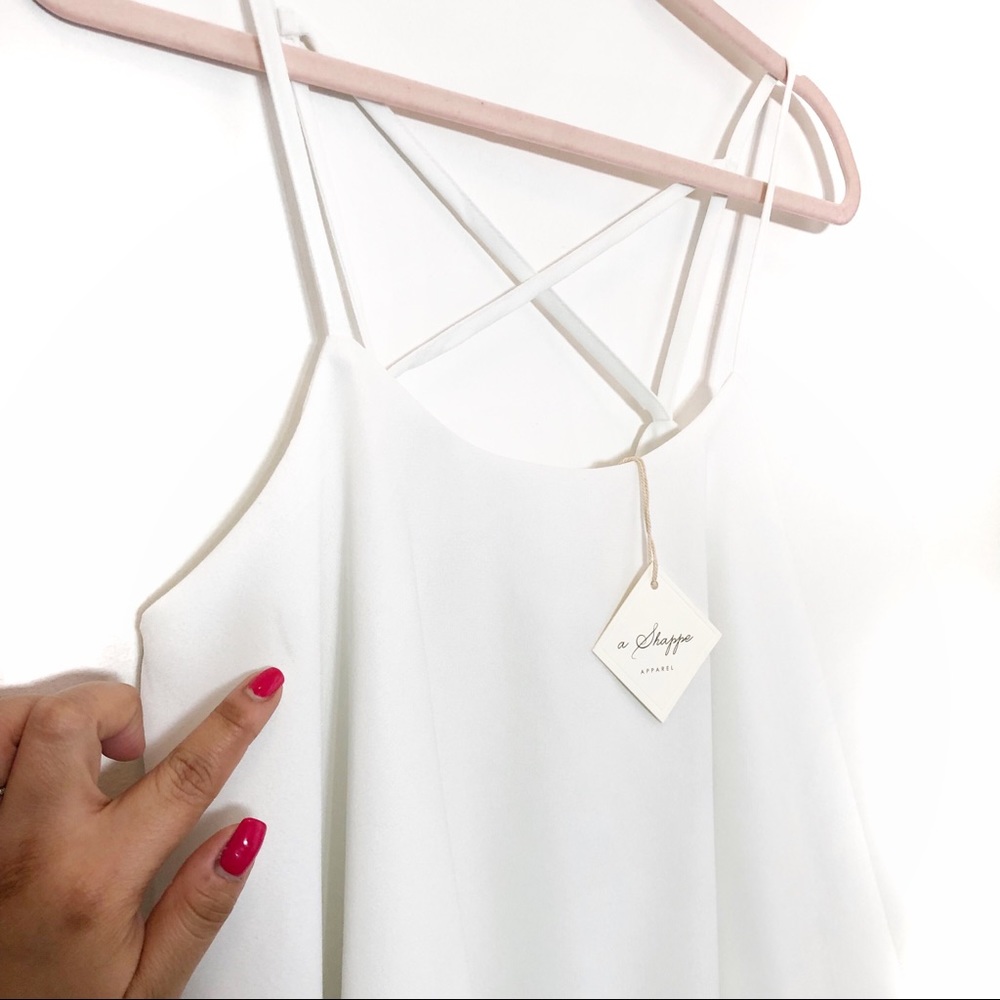 A SHAPPE | White Layered Tank - Picture 3 of 6